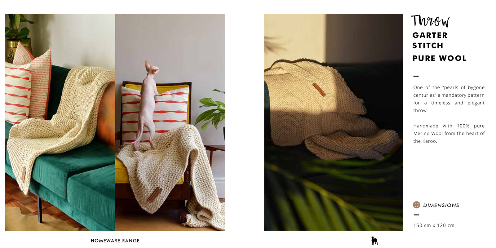 Throw - Garter Stitch - Pure Wool Throw - Garter Stitch - Pure Wool